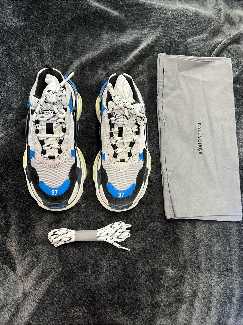 Balenciaga Triple S Sneakers in Gray, Blue, Black